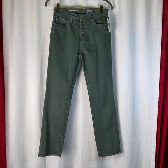 AG Isabelle Button Up High Rise Jeans Size 25 in Green 🆕 Retail $215!!! - Picture 3 of 15